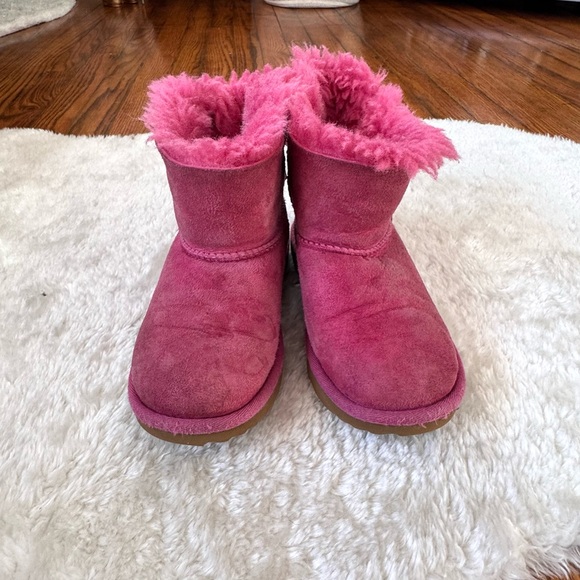 Ugg Mini Pink Bailey Bow II Little Kids Sz 12 - Picture 2 of 9